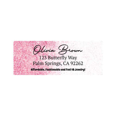 Pink Glitter Address Labels