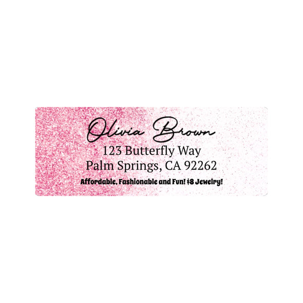 Pink Glitter Address Labels