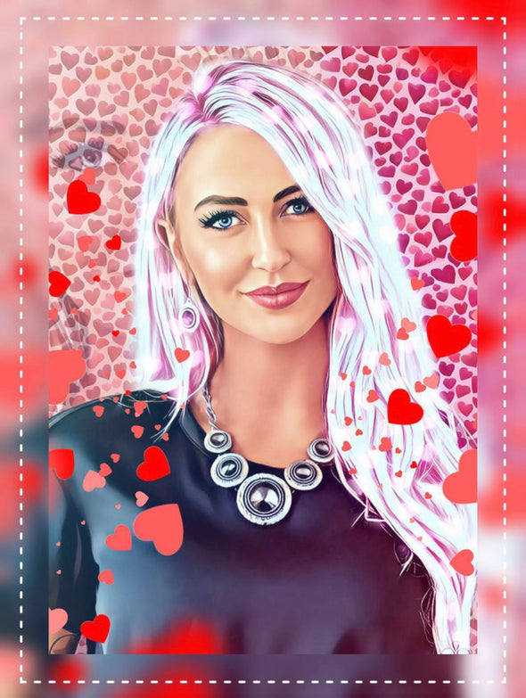 Valentines Cartoon Logo Portrait