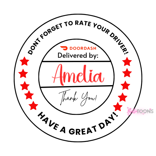 DoorDash Thank You Stickers