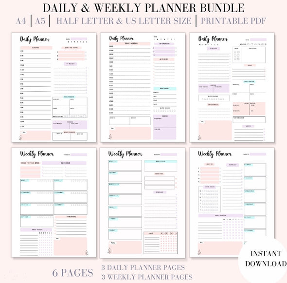 Daily & Weekly Planner Bundle