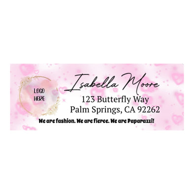 Pink Bliss Hearts Address Labels