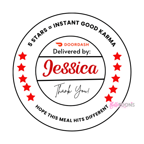 DoorDash Thank You Stickers