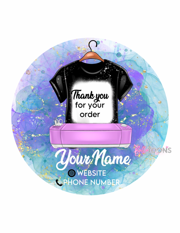 Galaxy Glow Cricut Custom Thank You Stickers