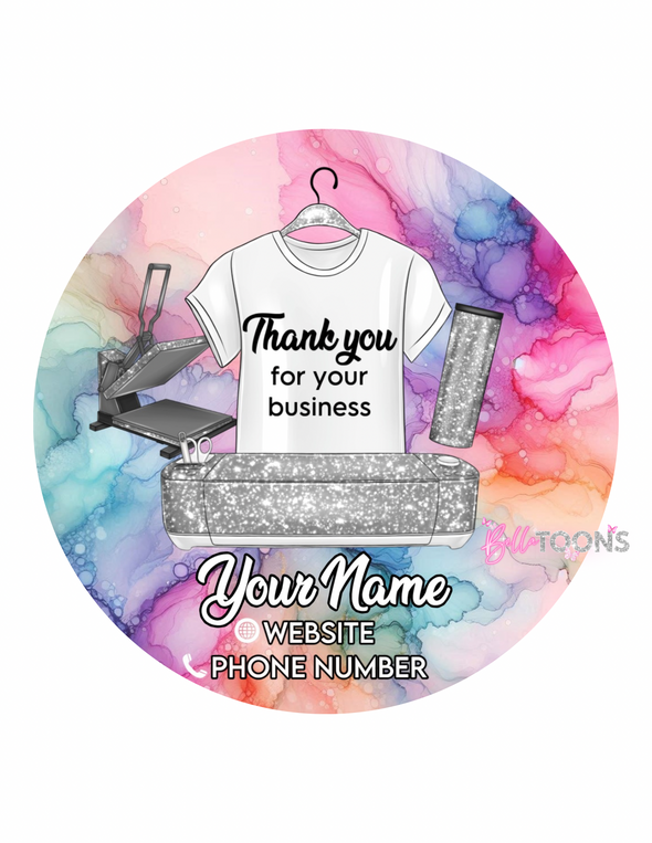 Pretty Pastels Cricut Custom Thank You Stickers