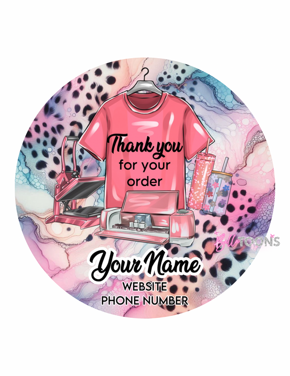 Peach Dreams Cricut Custom Thank You Stickers