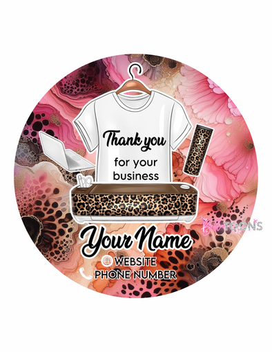 Pinky Leopard Print Cricut Custom Thank You Stickers