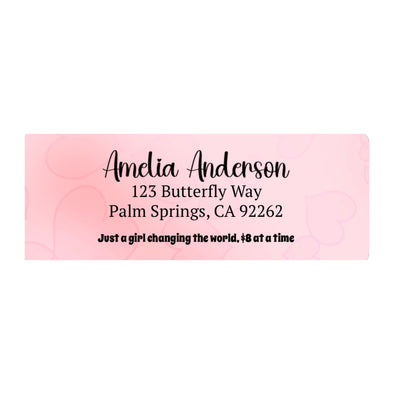 Pink Hearts Address Labels