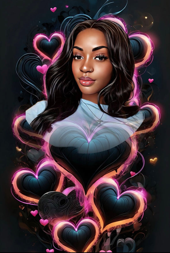 Hearts Cartoon Logo Portrait