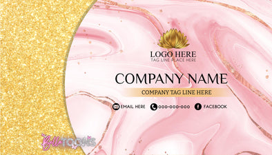 Pink & Gold Shimmer Business Cards