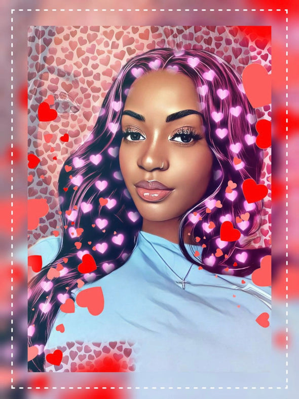 Valentines Cartoon Logo Portrait