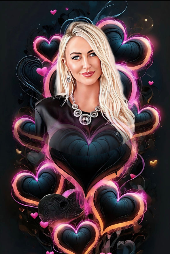 Hearts Cartoon Logo Portrait