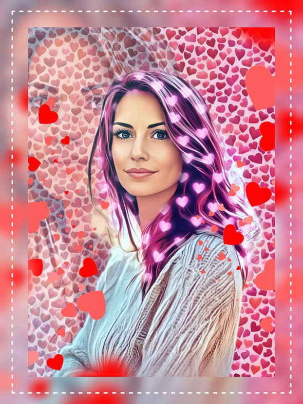 Valentines Cartoon Logo Portrait