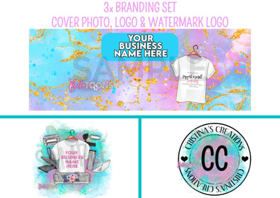 Turquoise & Pink 3x Branding Set