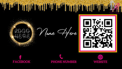 Gold Glitter Bomb Business Cards