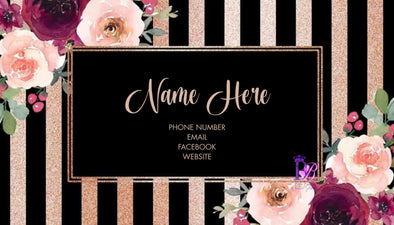 Rose Gold Flowers Business Cards