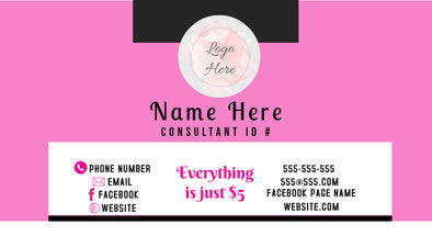 Pink And Black Business Cards