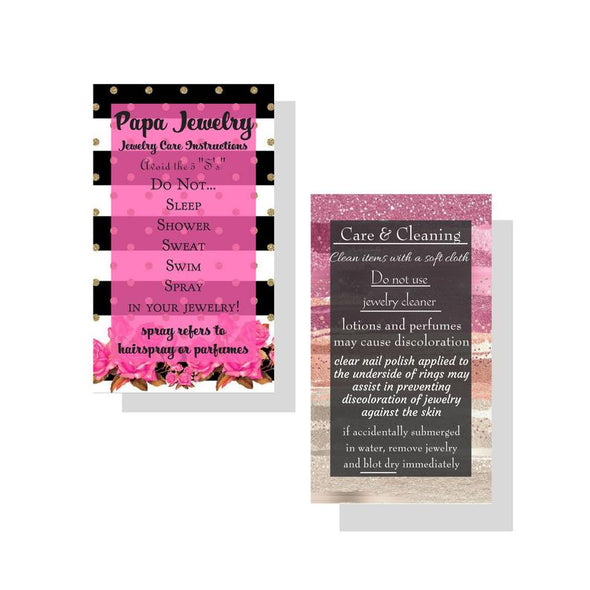 Jewelry Care Cleaning Cards