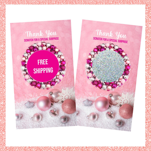 Pink Christmas Scratch Off Cards