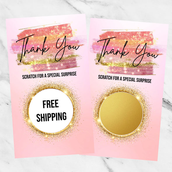 Pink & Gold Scratch Off Cards
