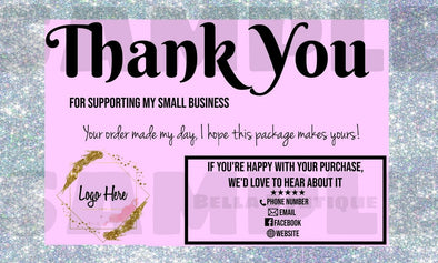 Sparkly Glitter Thank You Cards