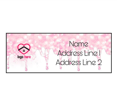 Pink Drip Address Labels