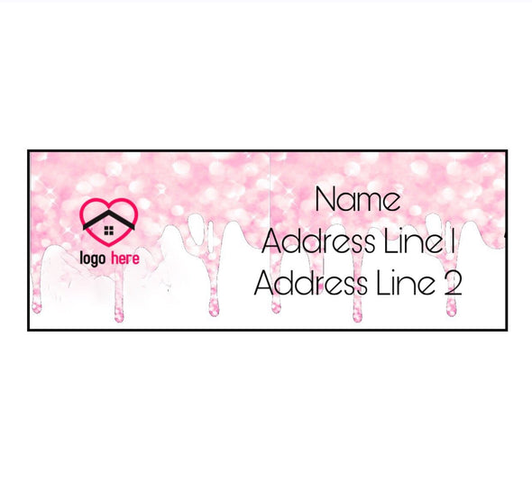 Pink Drip Address Labels