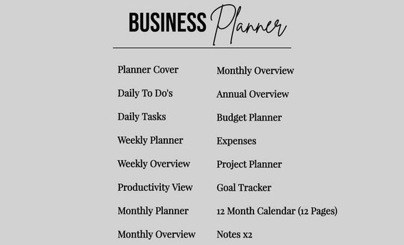 Business Planner Digital Download