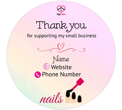 Nails Thank You Stickers