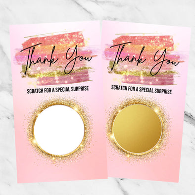 Pink & Gold Scratch Off Cards