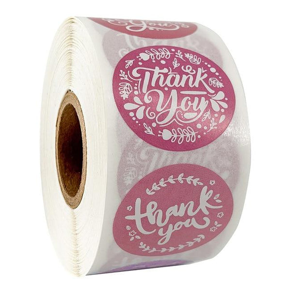 Pink Thank You Stickers